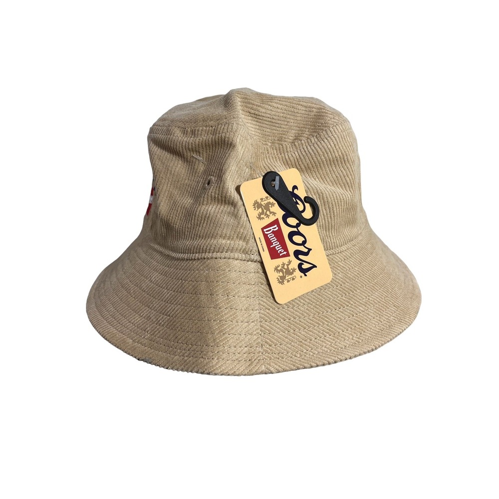 Coors Banquet Vintage Classic Corduroy Logo Brown Bucket Hat Cap OSFM - NWT - Picture 2 of 11